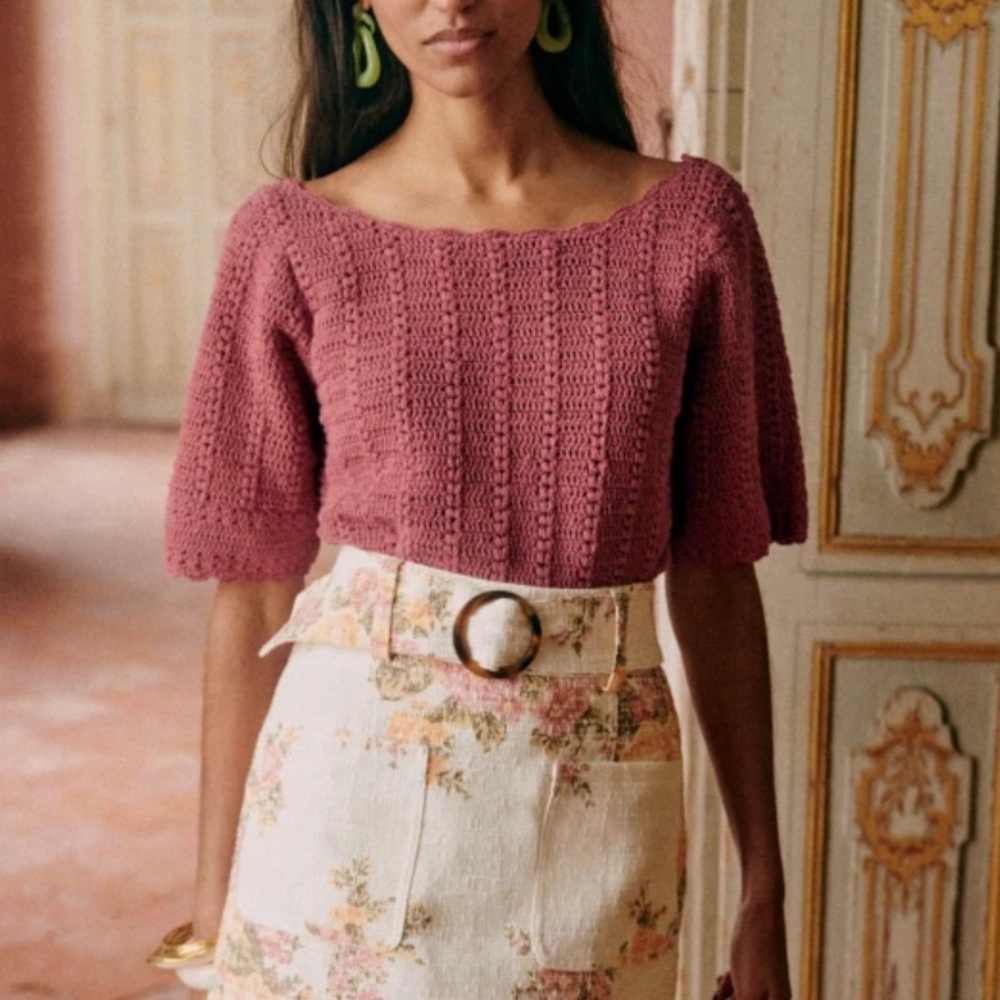 Sezane Amael Sweater, sz S, rosewood